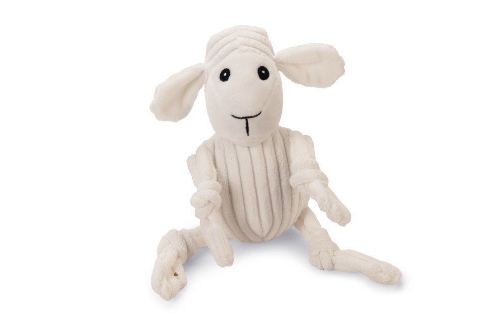 Beeztees knuffel schaap met geribd lijf, wit, 30 cm