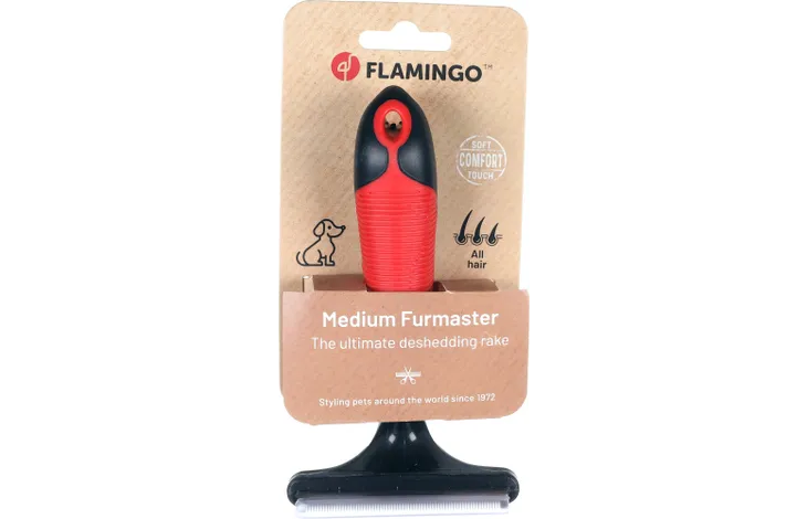 Flamingo Furmaster medium trimkam in kartonnen verpakking
