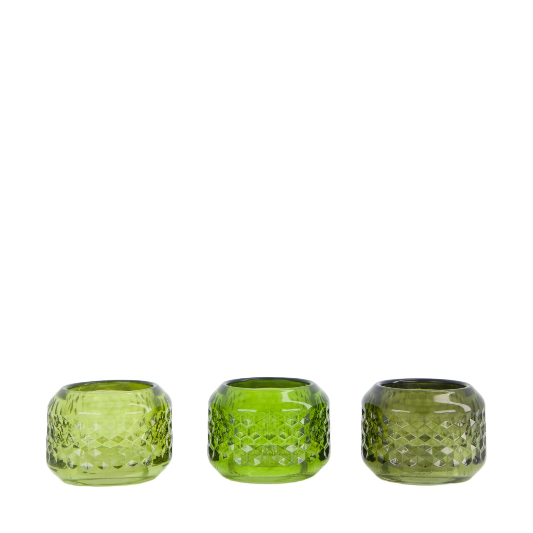 Theelicht houder glas 8.2x8.2x5.8cm set van 3