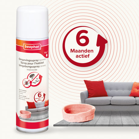 Beaphar - Omgevingsspray Hond/Kat Vlo En Teek - Anti vlooienmiddel - 250 ml