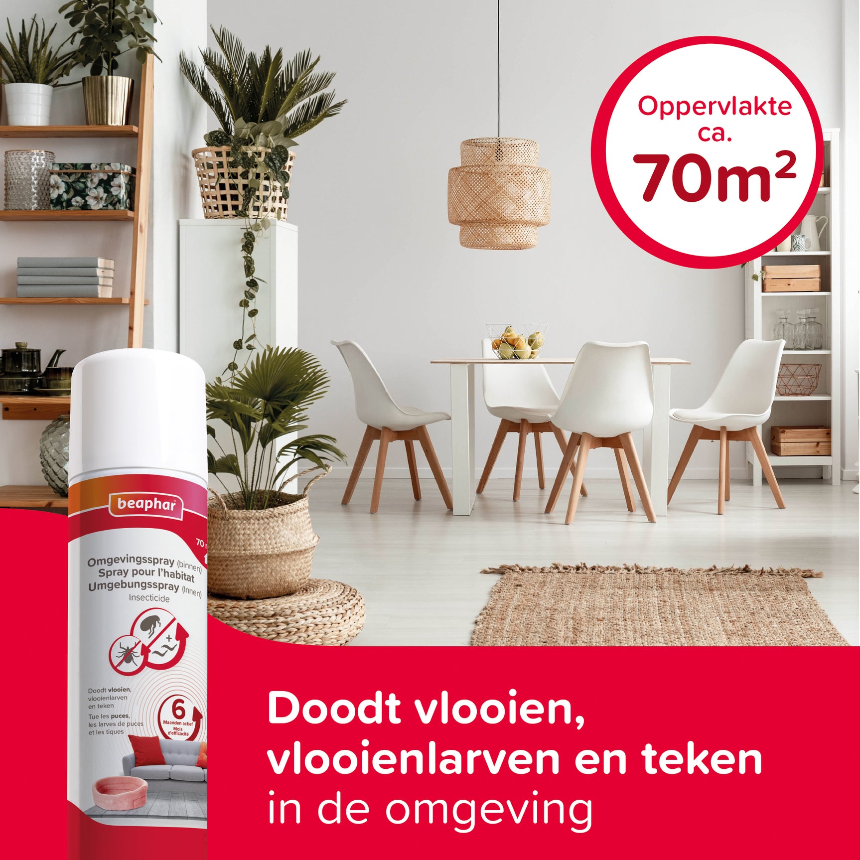 Beaphar - Omgevingsspray Hond/Kat Vlo En Teek - Anti vlooienmiddel - 250 ml