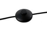 Zwarte lampenschakelaar aan snoer met rond schakelkapje