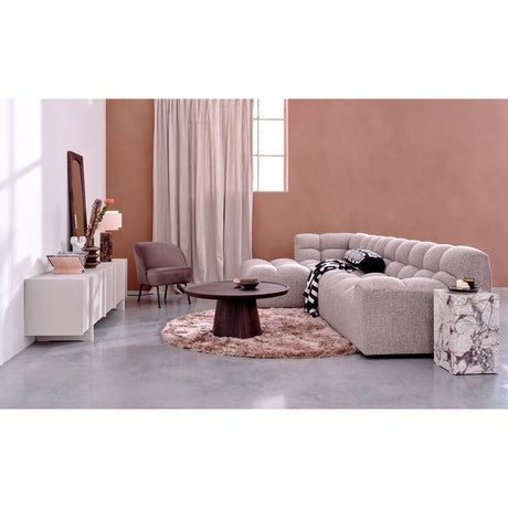 ALLURE CHAISE LONGUE LINKS GEWEVEN STOF BRUIN MELANGE