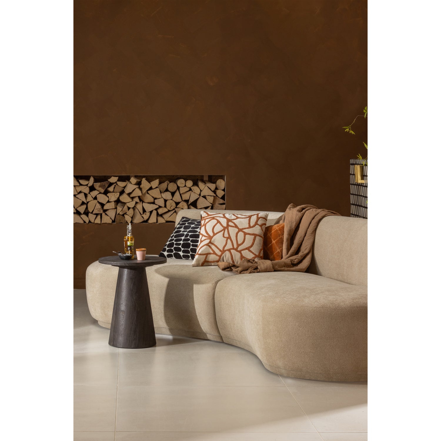 MAAN SALONTAFEL MDF DONKERBRUIN 50XO40 CM