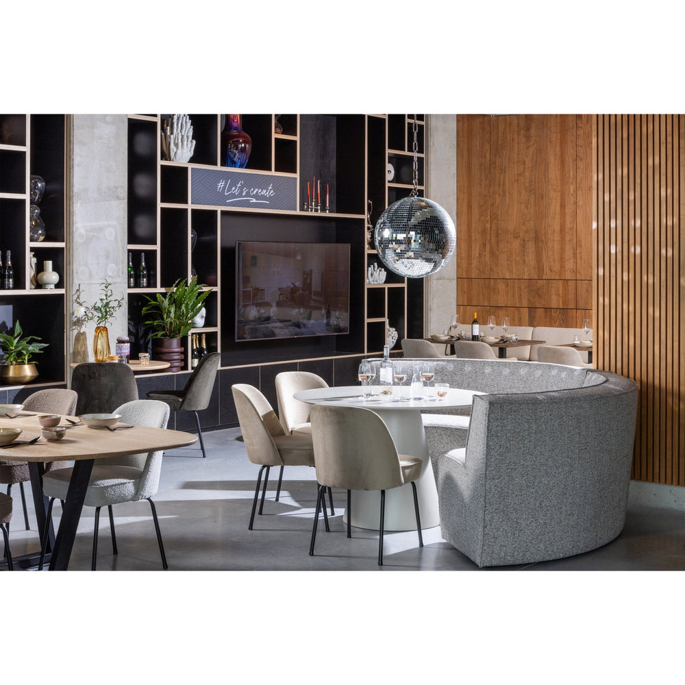 EUROPA 4-ZITS EETBANK GEWEVEN STOF ZAND MELANGE