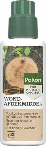 Pokon wondafdekmiddel fles met groene dop en kwastdop, 300 gram