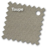Taupe parasolstof met reliëfstructuur en ronde uitsparing