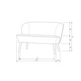 SARA BANKJE VELVET WARM GROEN