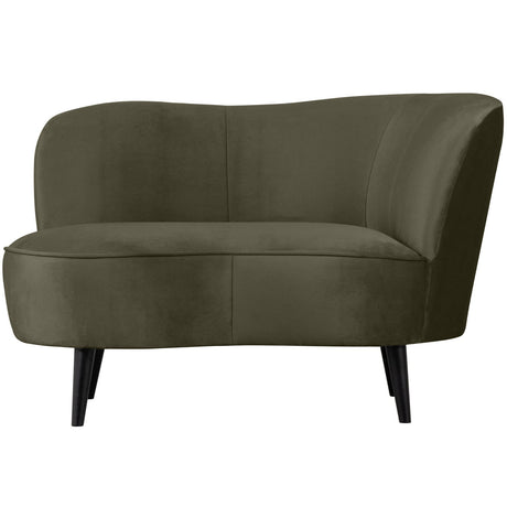SARA LOUNGE FAUTEUIL RECHTS VELVET WARM GROEN