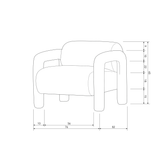 LENNY FAUTEUIL IN GROVE TEXTUUR GOUD/GEEL