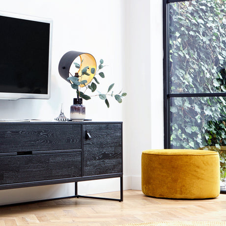 SARA POEF LAAG 36xO60 CM VELVET OKERGEEL