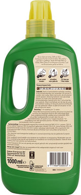 Pokon BIO kamerplantenvoeding, groene fles met informatie en 1000 ml, gele dop