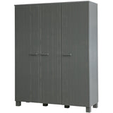 DENNIS 3-DEURS KAST GRENEN STEEL GREY GEBORSTELD [fsc]