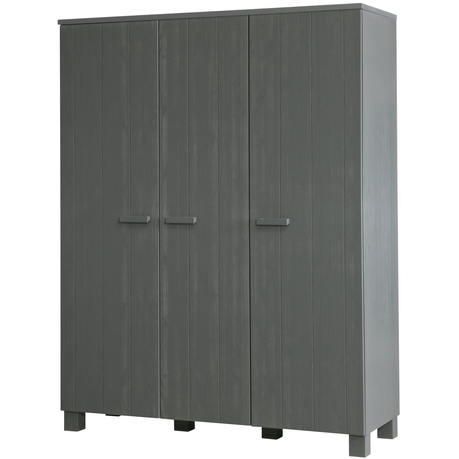DENNIS 3-DEURS KAST GRENEN STEEL GREY GEBORSTELD [fsc]