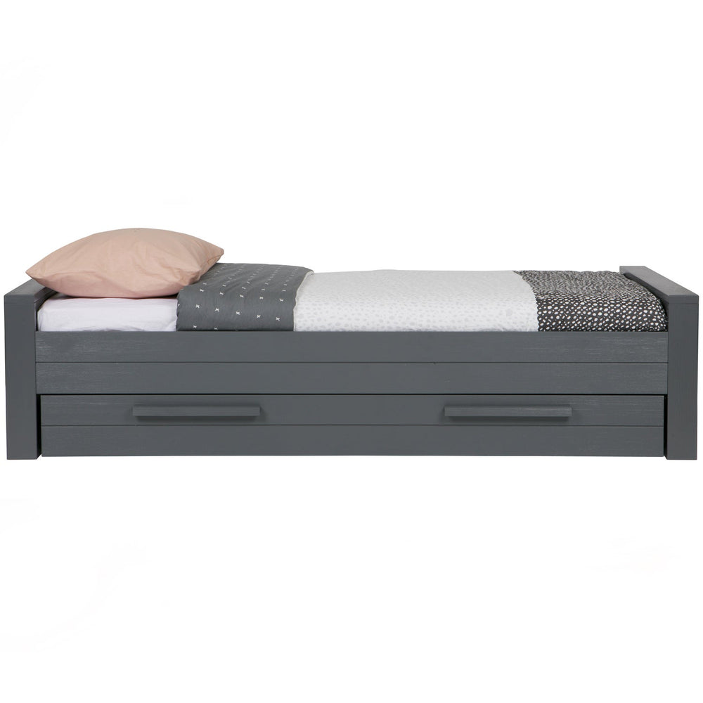 DENNIS BED 90X200 CM GRENEN STEEL GREY GEBORSTELD [fsc]