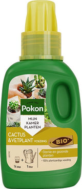 Groene flacon met gele dop voor cactus- en vetplantvoeding, BIO, 250 ml