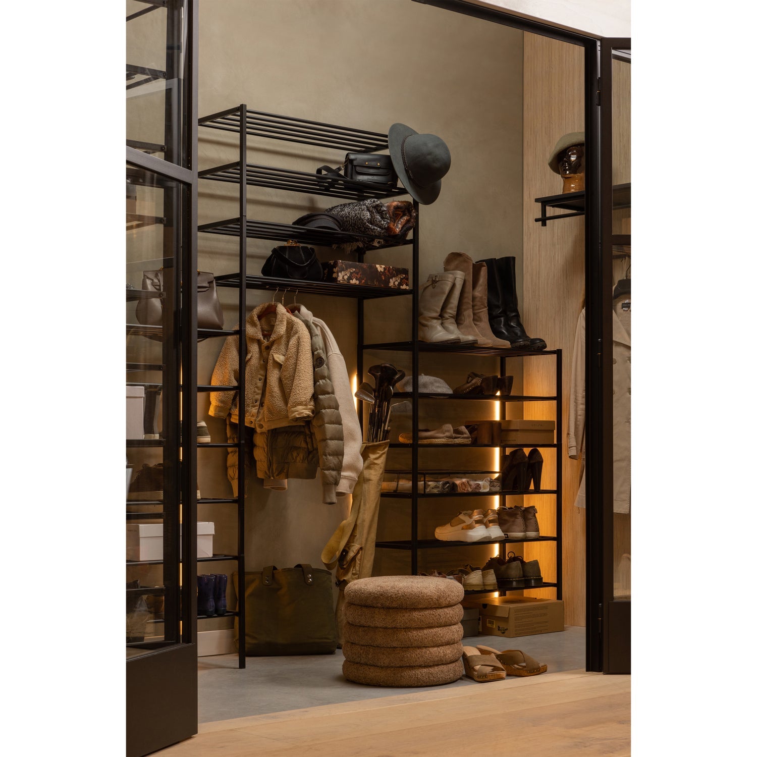 FERRO SCHOENENREK STAPEL VAN 4 METAAL ZWART