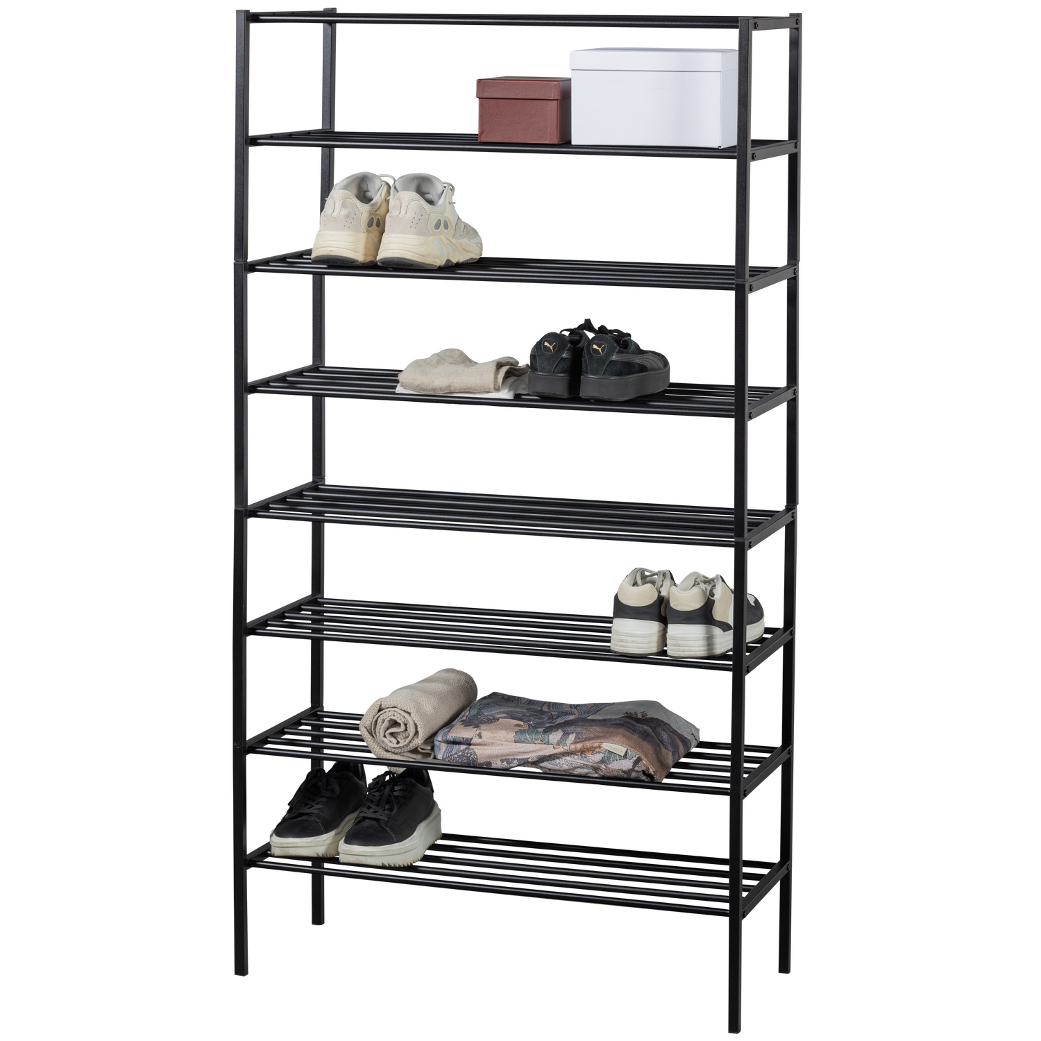 FERRO SCHOENENREK STAPEL VAN 4 METAAL ZWART