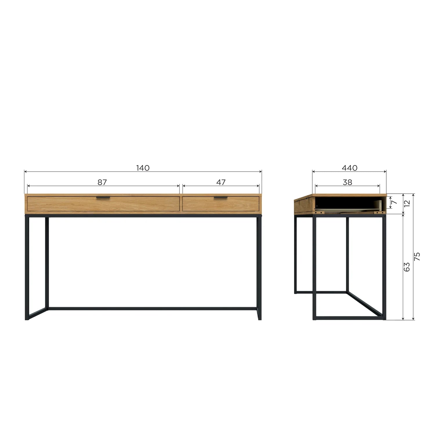 WOOOD - Silas sidetable/bureau eiken [FSC]