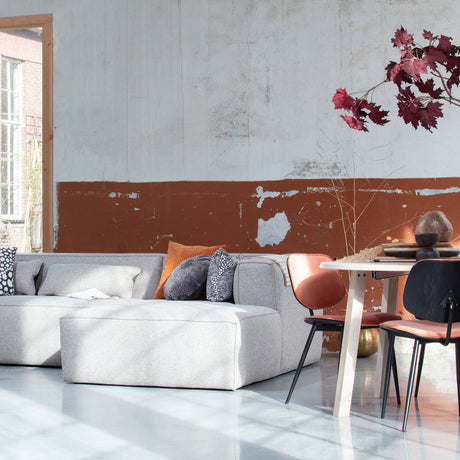 BEAN HOEKBANK RECHTS INCL. KUSSENS LICHTGRIJS MELANGE