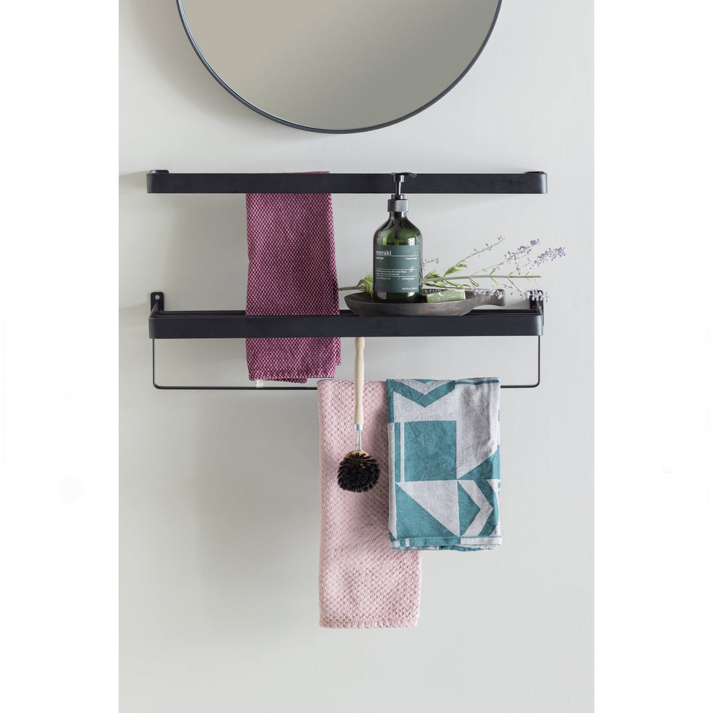 DOUTZEN SPIEGEL METAAL ZWART O50 CM