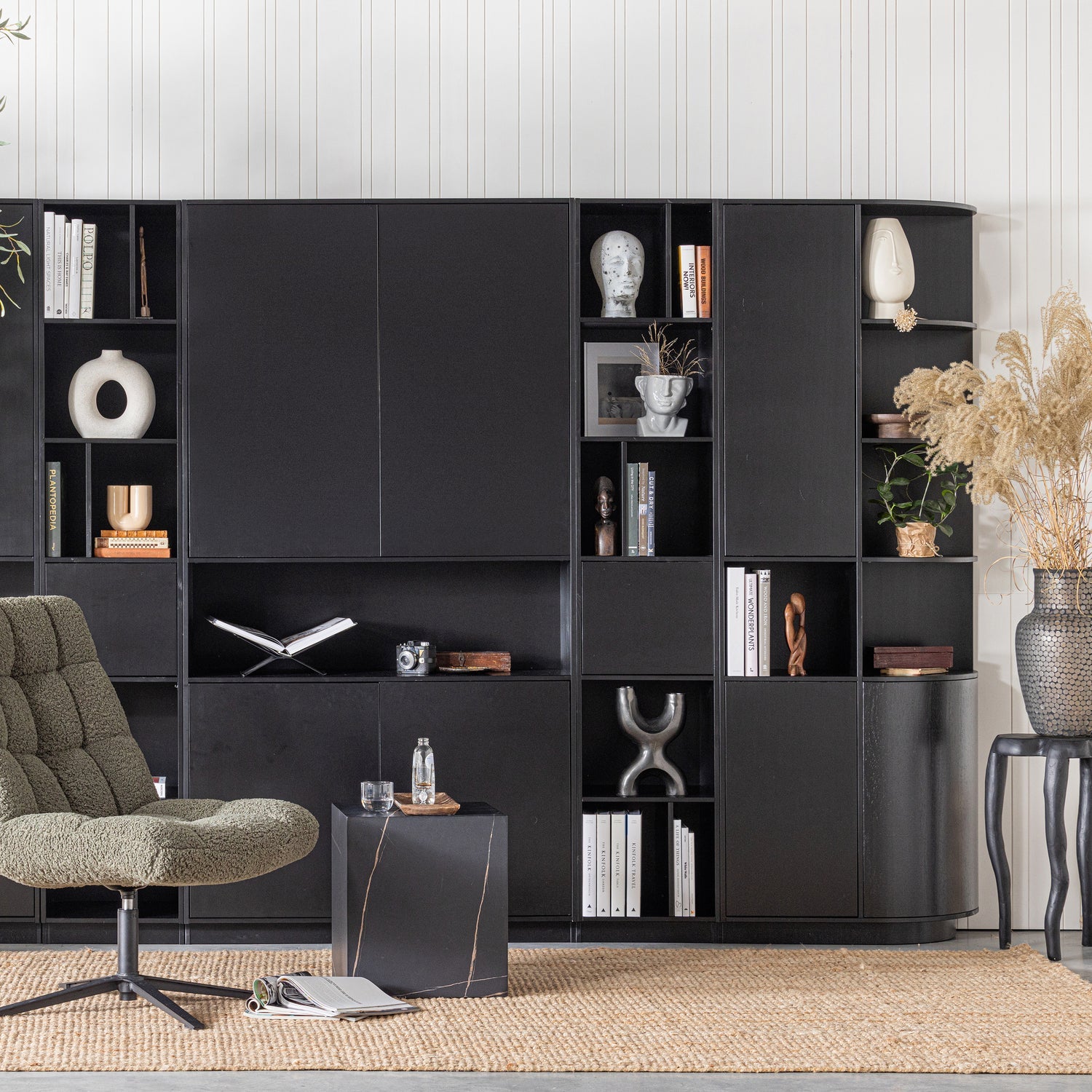 FINCA OPEN VAKKENKAST 40 CM GRENEN DIEPZWART [fsc]