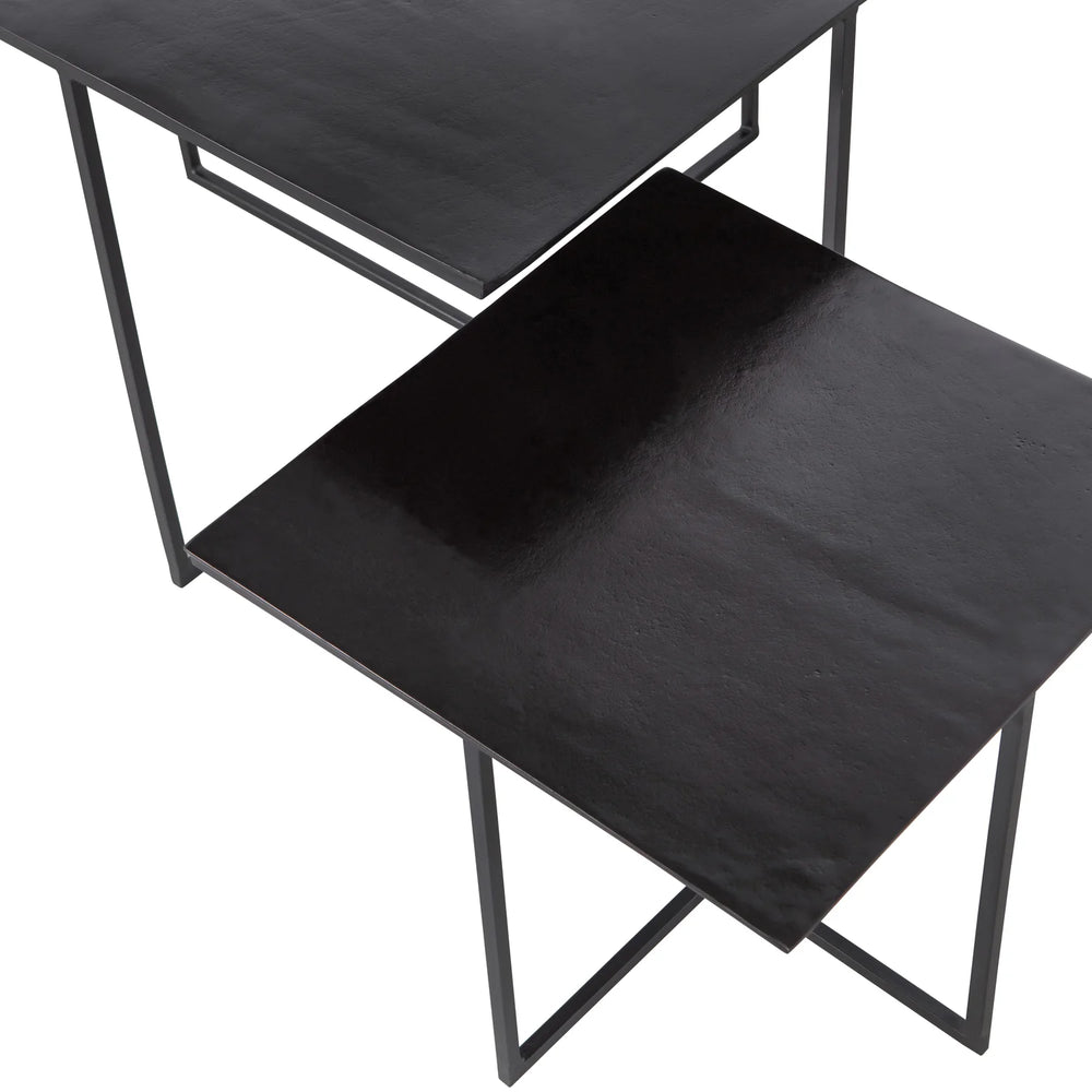 WOOOD - Set v2 Olan bijzettafels metaal warm bruin