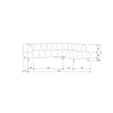 LLOYD HOEKBANK RECHTS VELVET WOLK