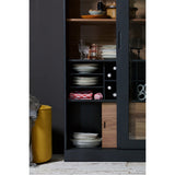 JAMES VITRINEKAST ZWART/WALNOOT [fsc]