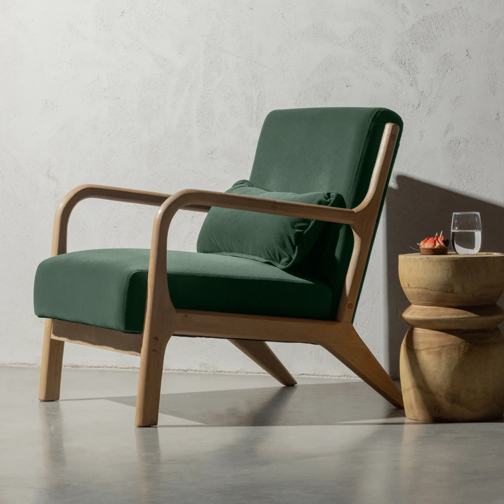 WOOOD - Mark fauteuil geweven stof flesgroen