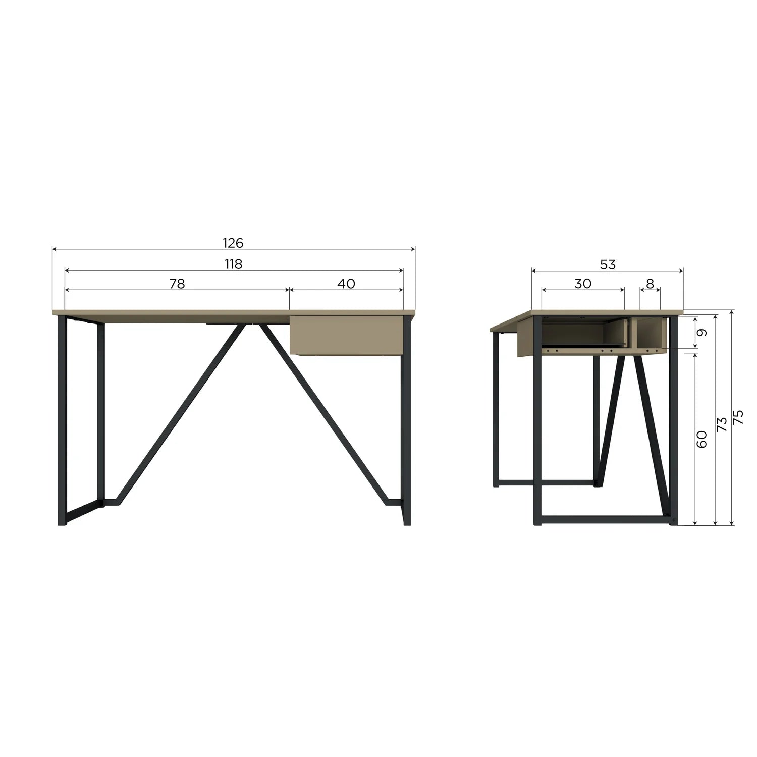 WOOOD - New julius bureau grenen dust [FSC]