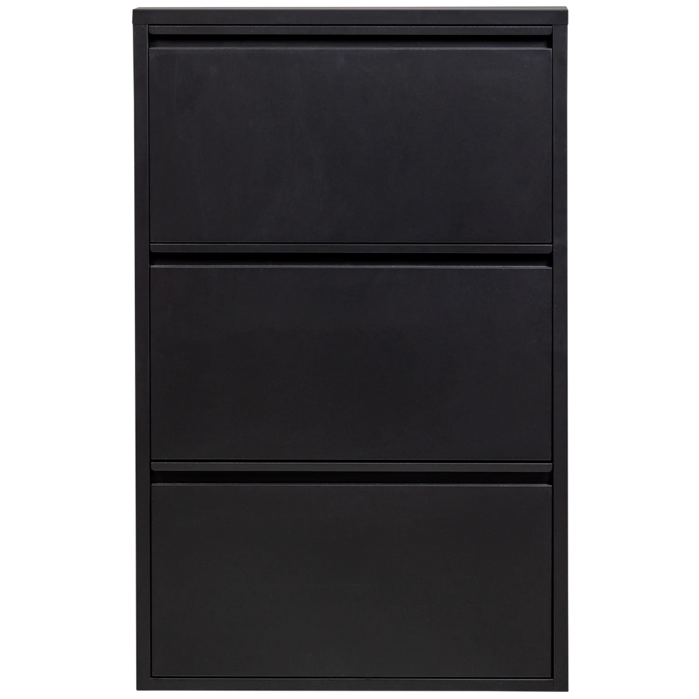 WOOOD - Sabine 3-vaks schoenenkast metaal zwart