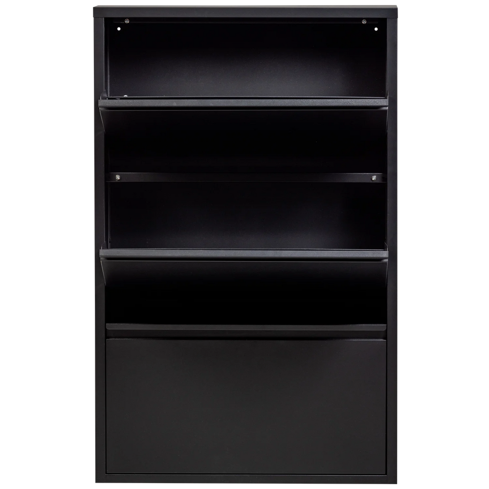 WOOOD - Sabine 3-vaks schoenenkast metaal zwart