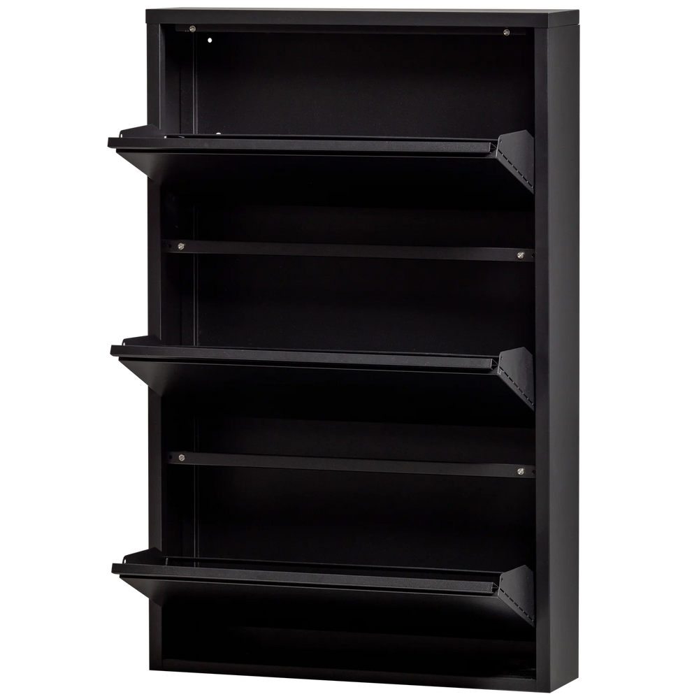 WOOOD - Sabine 3-vaks schoenenkast metaal zwart