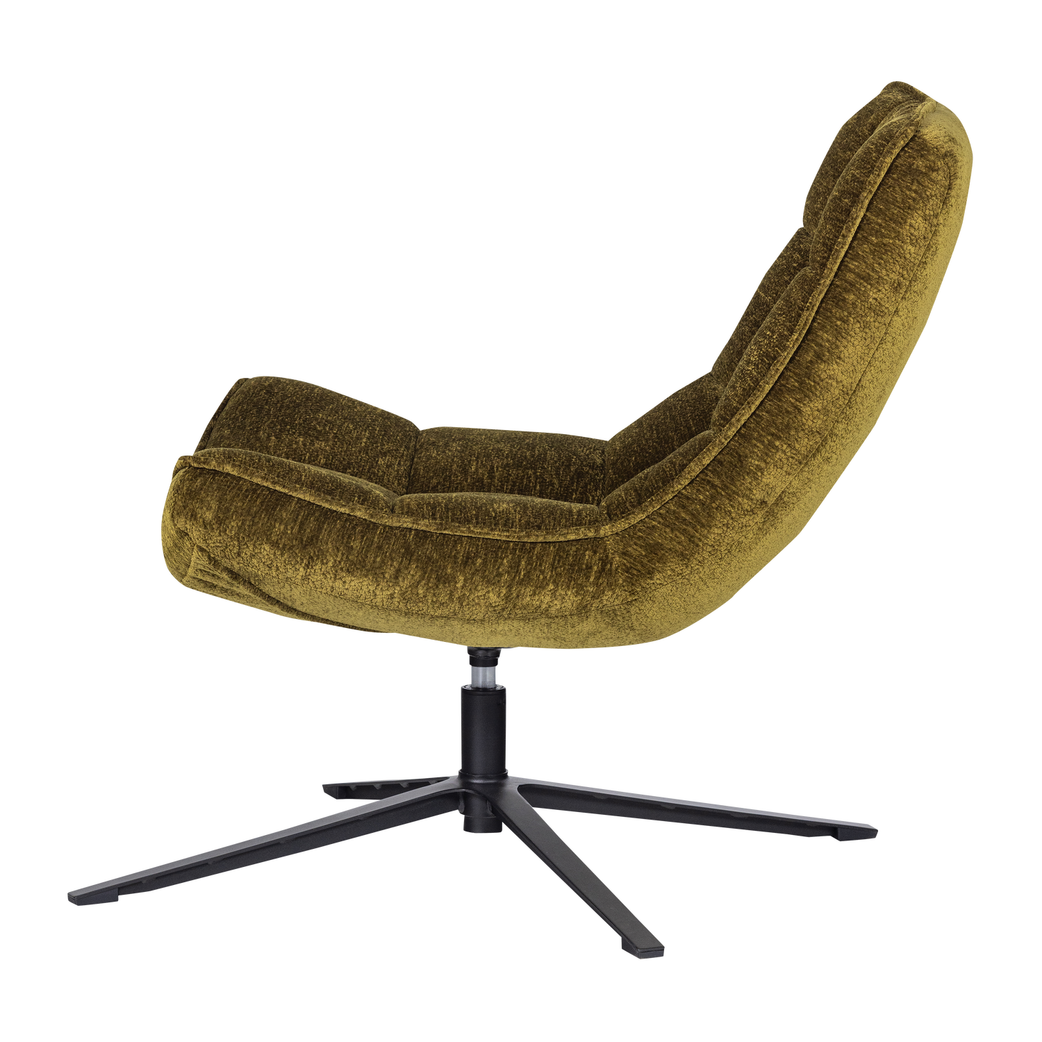 MAUDI DRAAIFAUTEUIL CHENILLE STRUCTUUR GROEN