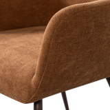 JENNY EETKAMERSTOEL GEWEVEN STOF BRUIN