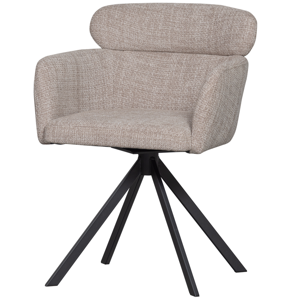 FENNE DRAAIBARE EETKAMERSTOEL GEWEVEN STOF NATUREL