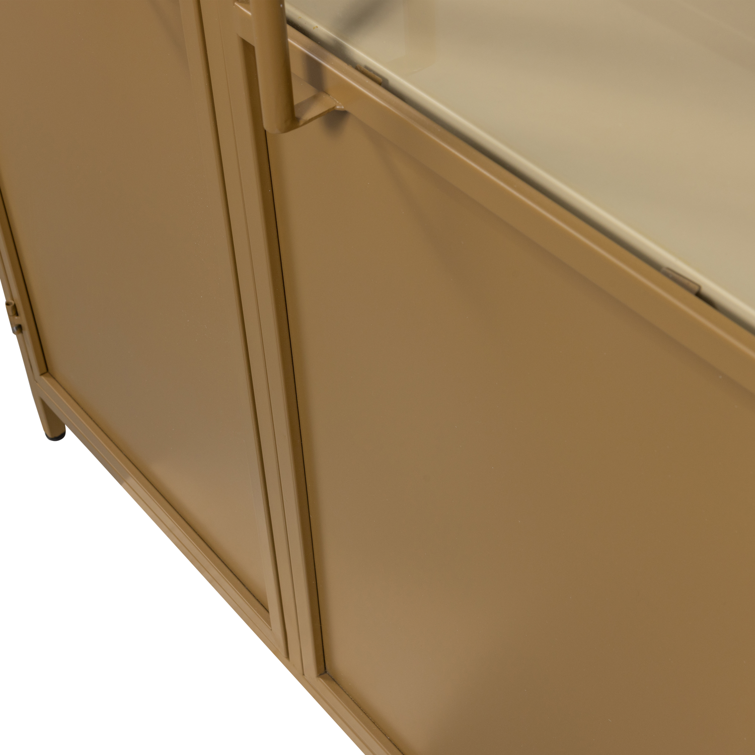 EXHIBIT XL 2-DEURS VITRINEKAST METAAL HONINGGEEL