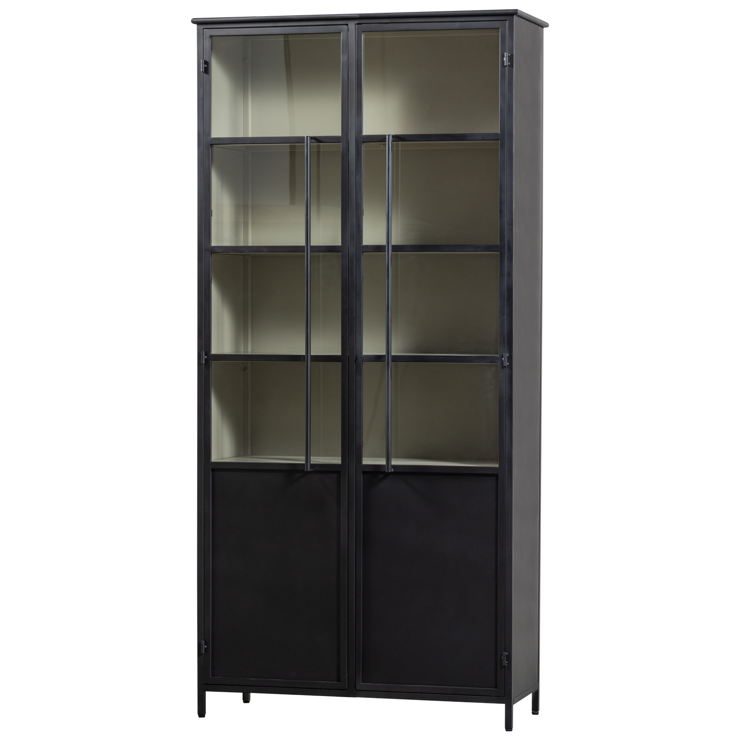 EXHIBIT XL 2-DEURS VITRINEKAST METAAL ZWART