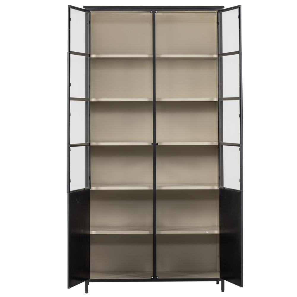 EXHIBIT XL 2-DEURS VITRINEKAST METAAL ZWART