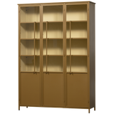 EXHIBIT XL 3-DEURS VITRINEKAST METAAL HONINGGEEL