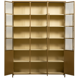 EXHIBIT XL 3-DEURS VITRINEKAST METAAL HONINGGEEL