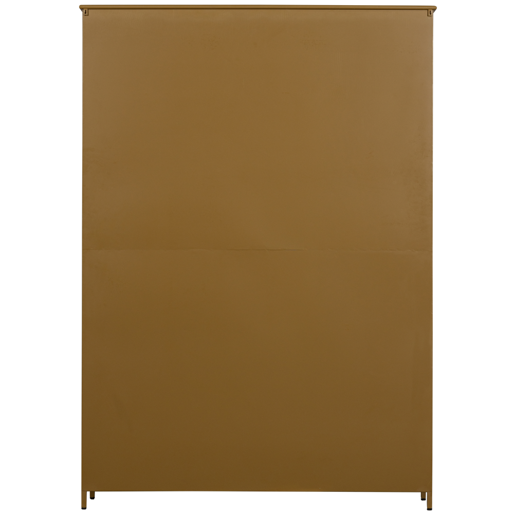 EXHIBIT XL 3-DEURS VITRINEKAST METAAL HONINGGEEL