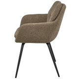 RUNA EETKAMERSTOEL CHENILLE DONKERZAND