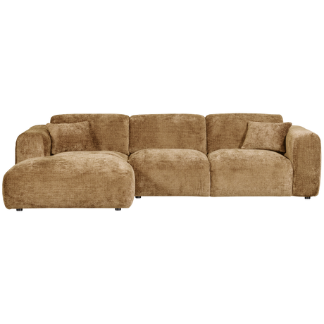 CLOUD CHAISE LONGUE BANK LINKS CHENILLE HONINGGEEL