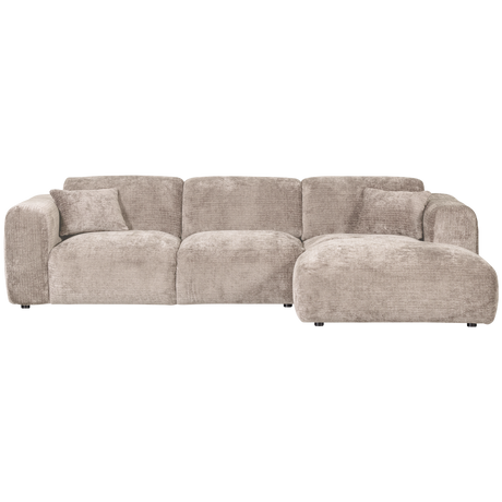 CLOUD CHAISE LONGUE BANK RECHTS CHENILLE NATUREL