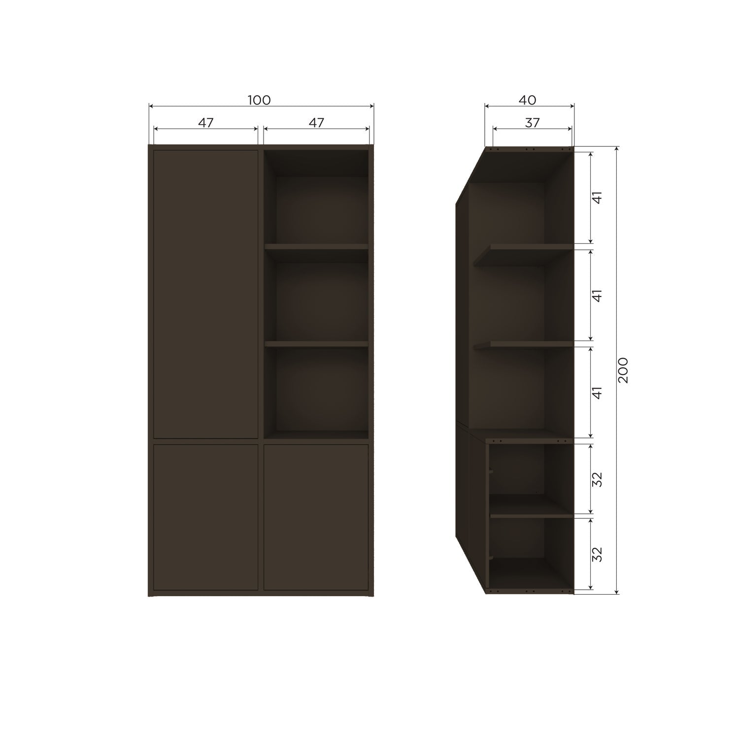 MEREL OPBERGKAST GRENEN MIDDENBRUIN [fsc]