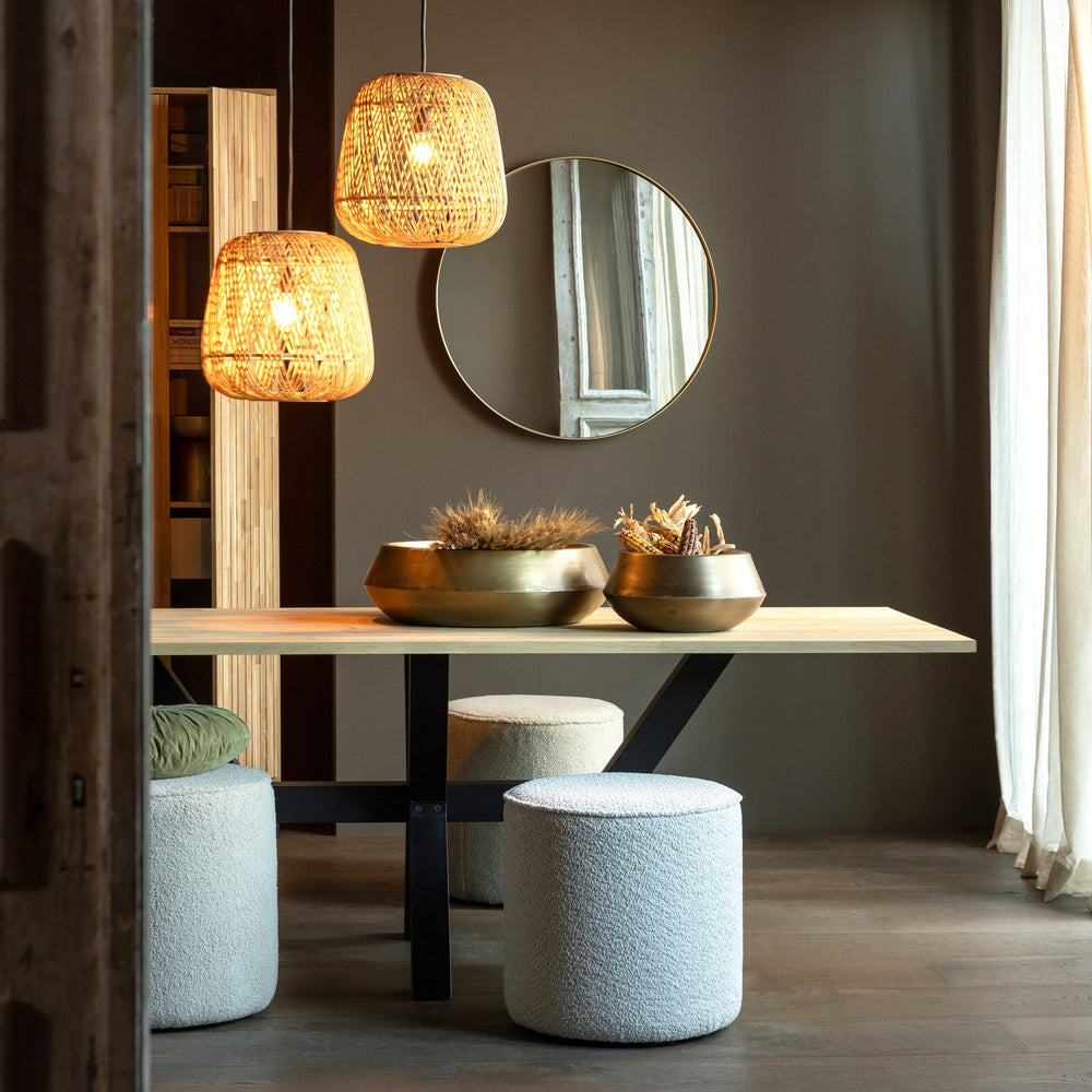 DOUTZEN SPIEGEL METAAL GOUD O80 CM