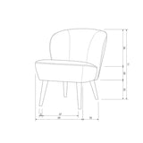 WOOOD - Sara fauteuil fluweel warm lila