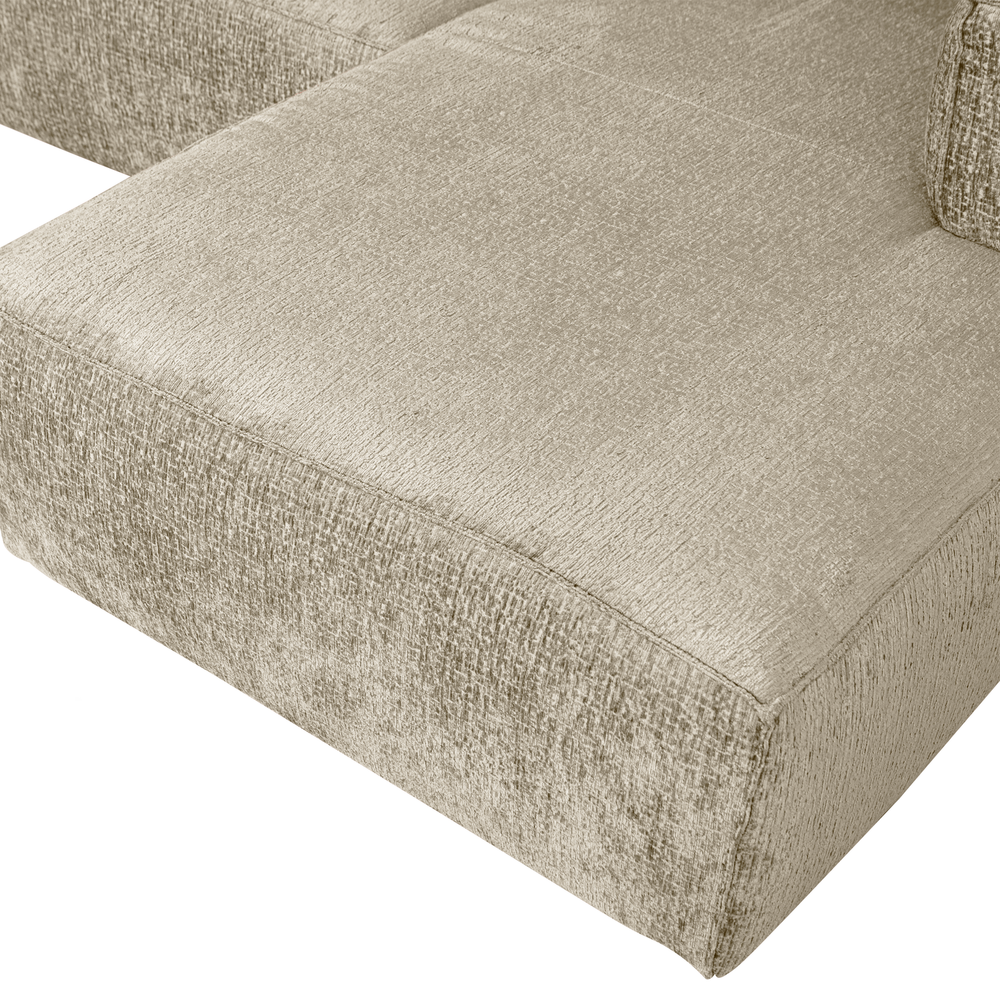BEAN HOEKBANK RECHTS STRUCTURE VELVET BUTTERMILK